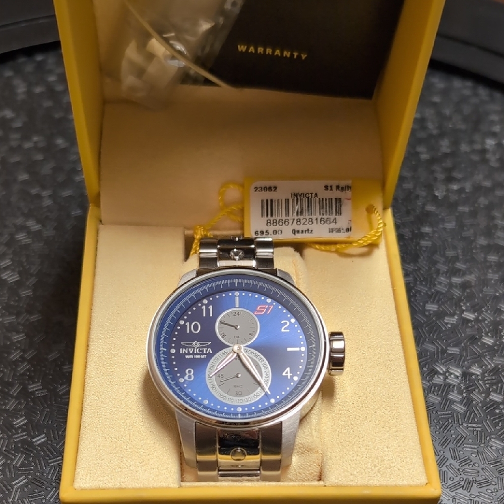 Invicta Blue and Silver Watch